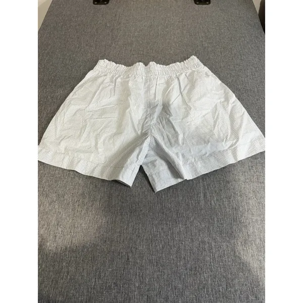 Aerie Women's Sz L Good Day Shorts Light Blue Striped High Rise Boxer Shorts - Image 11