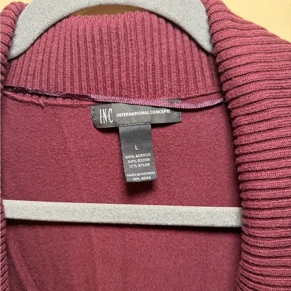 INC International Concepts Deep Burgundy Cardigan - Image 3