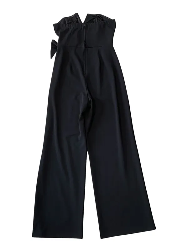 FRANCESCA'S ALYA Strapless Wide Leg Crepe Jumpsuit - Image 4