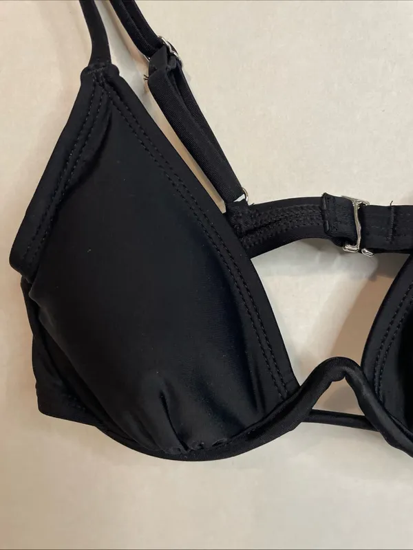 Wild Fable Classic Black Bikini Top w/ Removable Pads. Underwire. Size: XXS (00) - Image 7