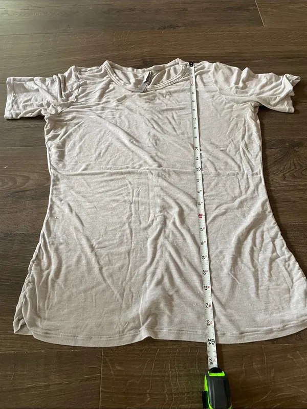 Skims Sheer Gray Short Sleeve Tee, Size Medium, See Flaw - Image 5