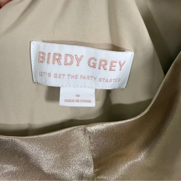 NWT Birdy Grey Kira Shiny Gold Bridesmaid Maxi Dress Medium - Image 5