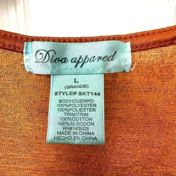 Diva Appeared orange short sleeve cut out top - Image 3
