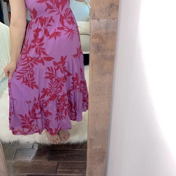 Old navy floral smocked maxi dress spaghetti straps size medium - Image 3