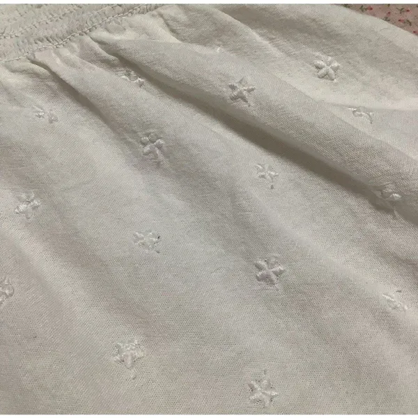 Old Navy White Tiered Eyelet Lace Summer Fairycore Ruffle Milkmaid Blouse‎ L - Image 3