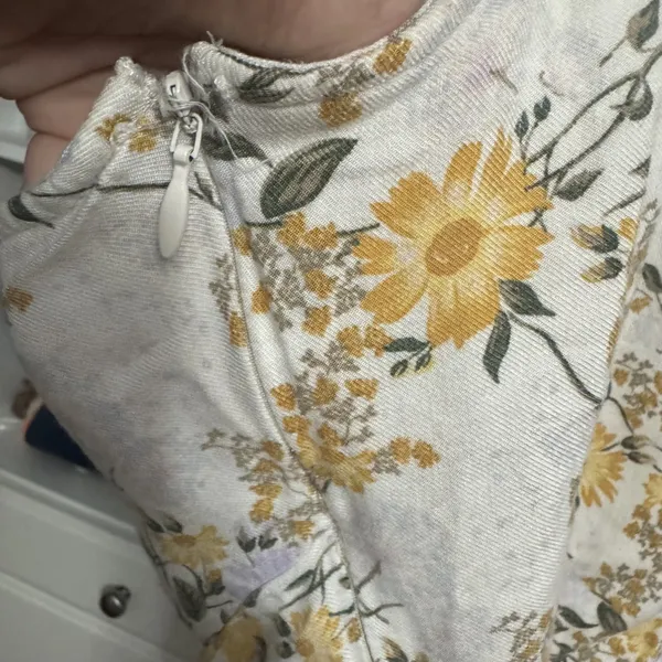 AMERICAN EAGLE Womens Dress Size XS White Floral‎ Button Tie Waist Summer - Image 3