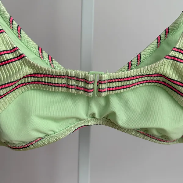 Women's Aerie Striped Bikini Top‎ Size M Green - Image 4