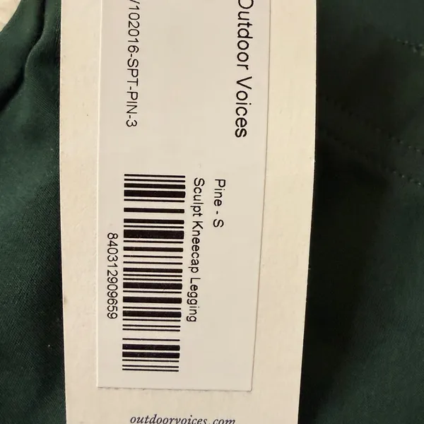 Outdoor Voices Sculpt Kneecap Leggings – Pine Green – Size Small –‎ NWT - Image 5