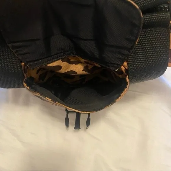 Lauren Ralph Lauren Leopard Print Shoulder Bag Black Strap Zip Closure - Image 8