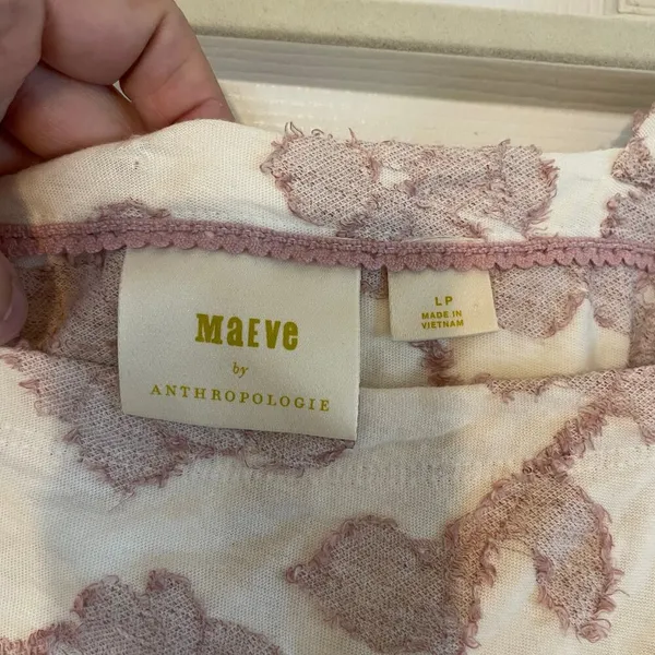 Maeve by Anthropologie Batia Textured Babydoll Top size LP - Image 3