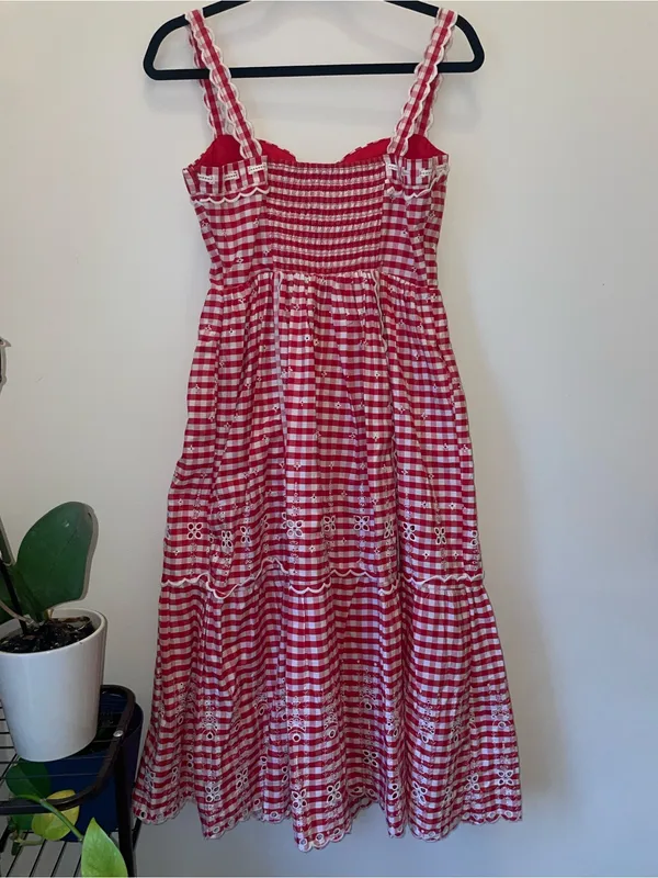 NWT Anthropologie Sleeveless Sweetheart Gingham Midi Dress - Image 7