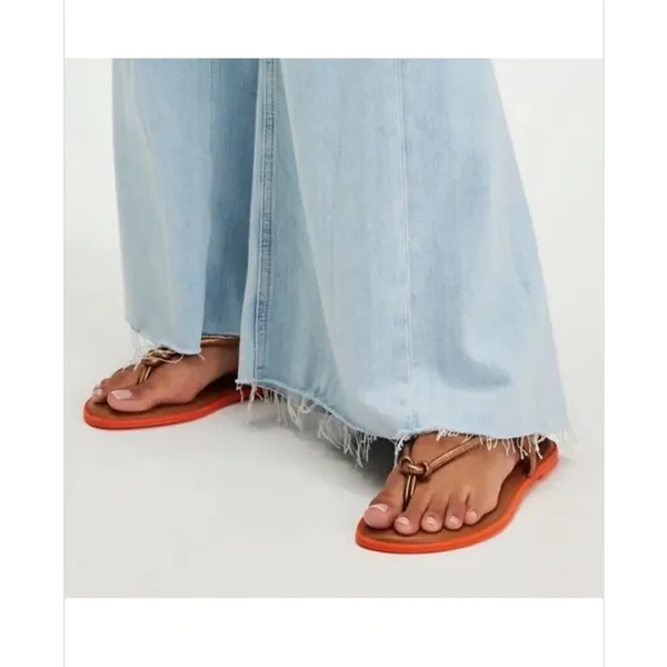Havaianas Una Acai Cord Strap Slingback Sandals Beach Bronze Orange Sole Sz 9 - Image 10