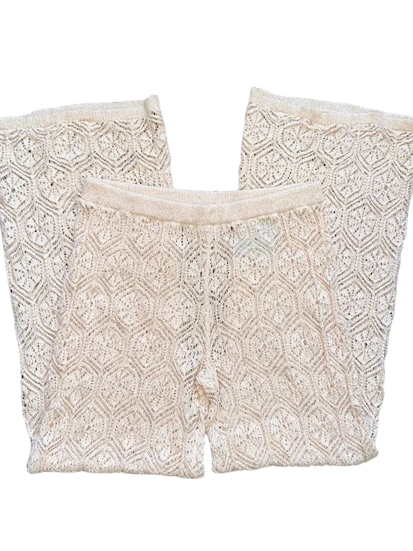 NWT Shade & Shore Crochet Cover Up Pants Set Boho Beach Vacation Medium - Image 4