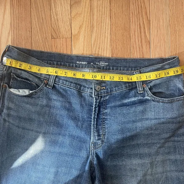 Old Navy Jeans Womens 20 Blue High Rise OG Straight Cotton Medium Wash Denim - Image 3