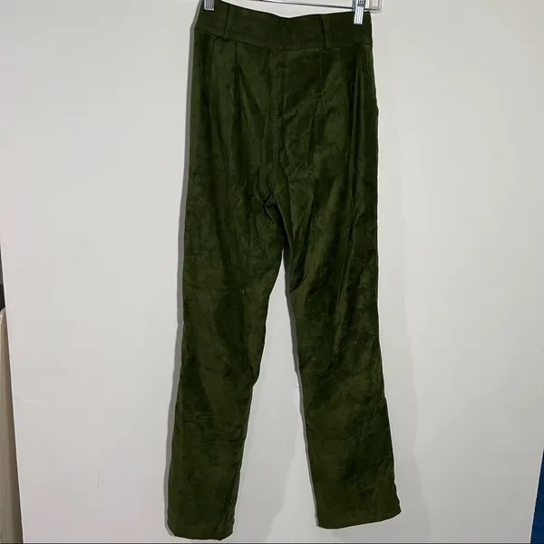 Lovers + Friends Lilith Pants High‎ Waist Faux Suede Green XXS Quiet Luxury Fall - Image 6