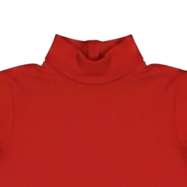 Body Wrappers Adult S Red Turtleneck Leotard Cheer Snap Crotch Zip Back - Image 3