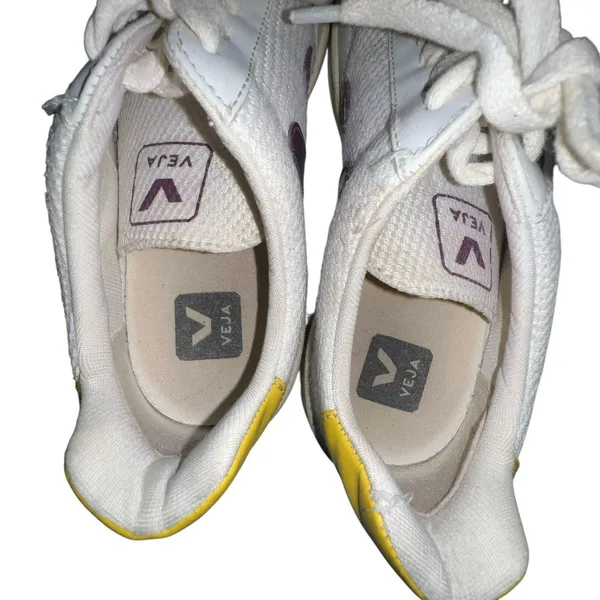 Veja V12 Leather Tennis Shoes Women Size 8‎ Sneakers Purple V Low Top Athletic - Image 10