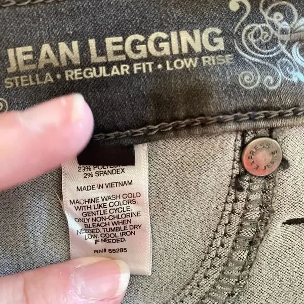 Express Stella Jean Legging Regular Fit Low Rise Size 8 Short Grey - Image 10