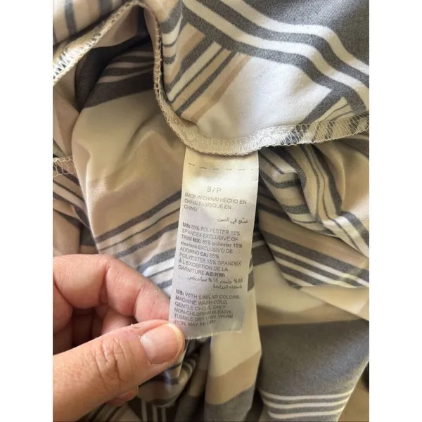 Soma Dress Womens S Midi Square Neck Pockets Sharkbite Hem Diagonal Stripe - Image 5