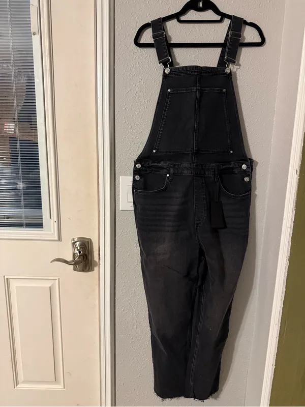 NWT PAIGE Black Washed Denim Overalls - Image 4