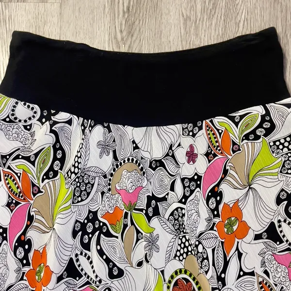 Vtg Evan Picone Chiffon Maxi Skirt Sz M Retro Psychedelic Floral Boho Festival - Image 11