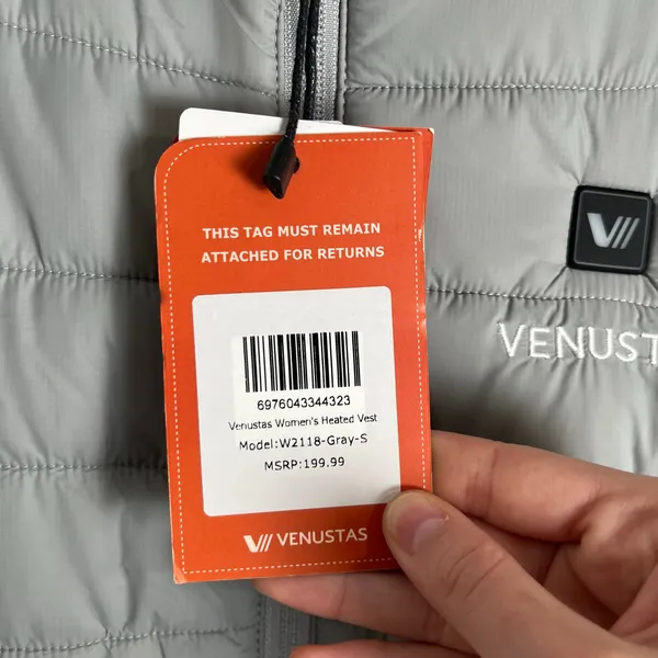 Venustas Women's Heated Quilted Vest Size Small Gray‎ New No Battery - Image 4