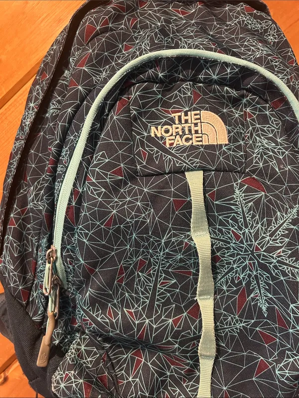 The North Face Backpack T196/T596 Rare Teal Maroon Geometric Day Pack - Image 3