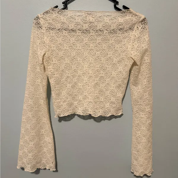 West of Melrose Cream Lace Top: Size- XS - Image 5