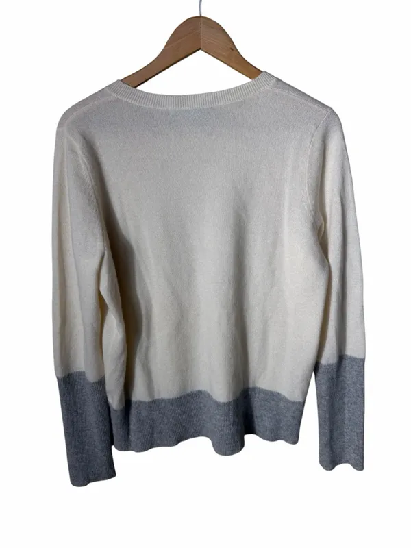 Antonio Melani 100% Cashmere Colorblock Crewneck Sweater Size Large Minimalist - Image 2