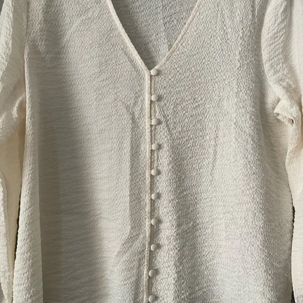 Madewell Cream‎ V-Neck Blouse - Image 7