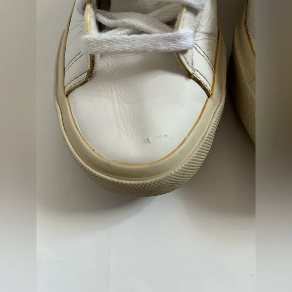 Veja campo chromefree leather sneakers white/almond sz 8 - Image 5