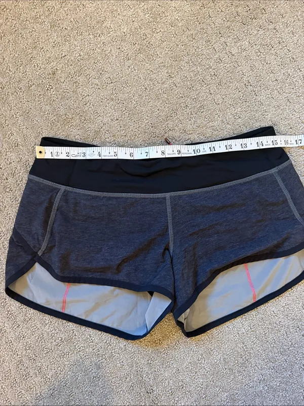Lululemon Speed Up 2.5” Charcoal/Gray Coral Stitching Athletic Running Shorts - Image 8