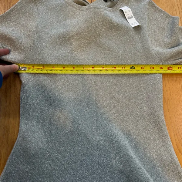 NWT J.‎ Crew Lurex Twist Back SIlver Merino Wool Blend Dress Size Small - Image 9