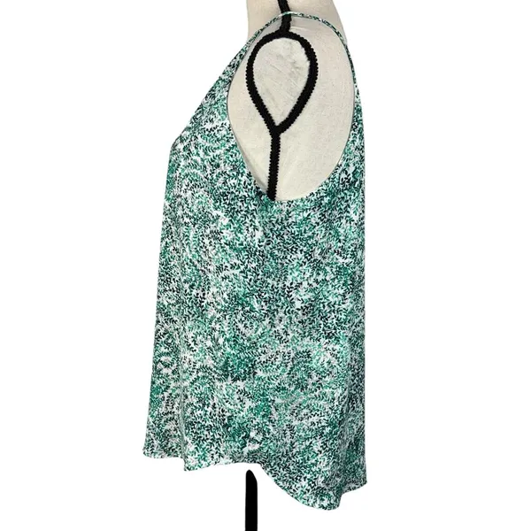 LOFT Outlet Medium Tank Top Sleeveless Racerback Lined Leaf Print V-Neck Multi - Image 6
