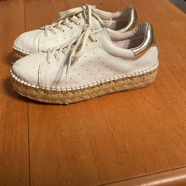 Steve By Steve Madden Espadrille Platform Sneakers 7.5 White Pappy - Image 4