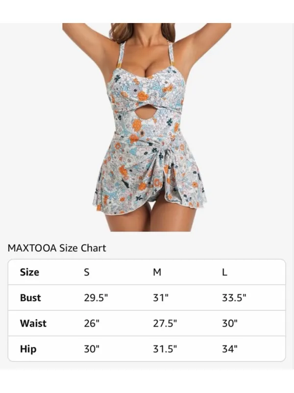 NEW 1 Pc Swimsuit Tummy Control Cutout Bathing Suit Adjustable Straps M - Image 8