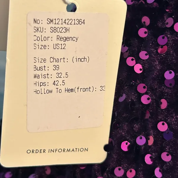 Stacees Regency Sequin One-Shoulder Dress - Rich Purple. Size 12 nwt - Image 4
