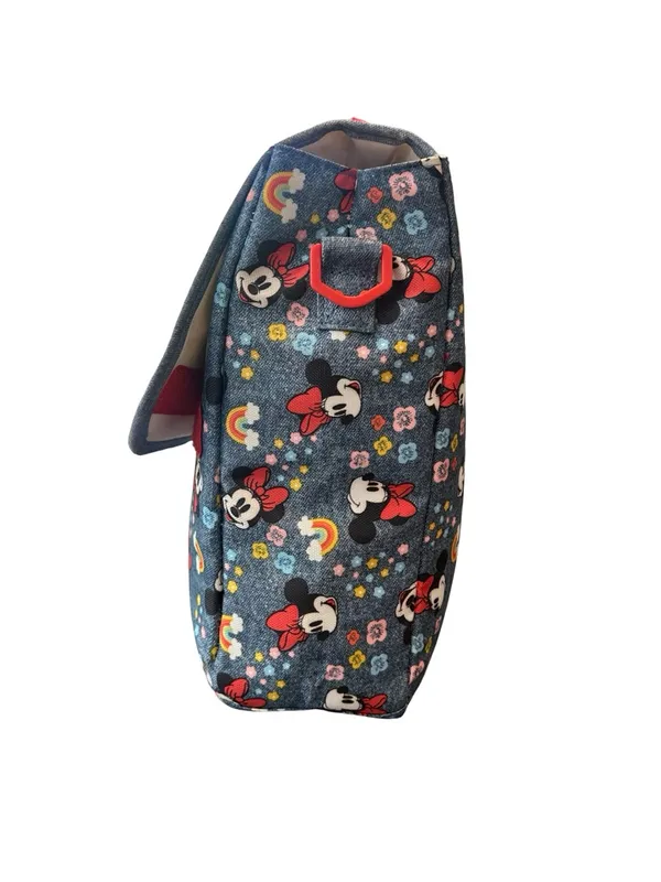 Disney Minnie Mouse print, denim & red bow removable strap insulated lunch bag - Image 3