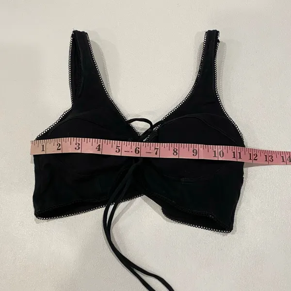 Free Press Black Lace Up Bustier Bralette Top Size S Y2K Boho - Image 6