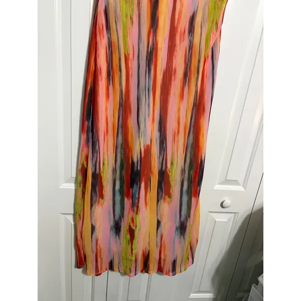 SNDYS St Barts Maxi Dress Abstract‎ Multi-Color Strapless NWT Artistic Vibrant L - Image 6