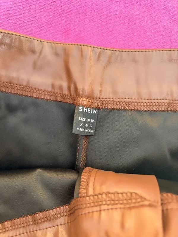 Shein | Brown Mocha Pleather Mini Skirt | XL - Image 3