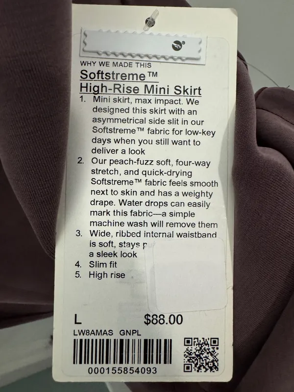 Lululemon Softstreme High Rise Mini Skirt - Image 3