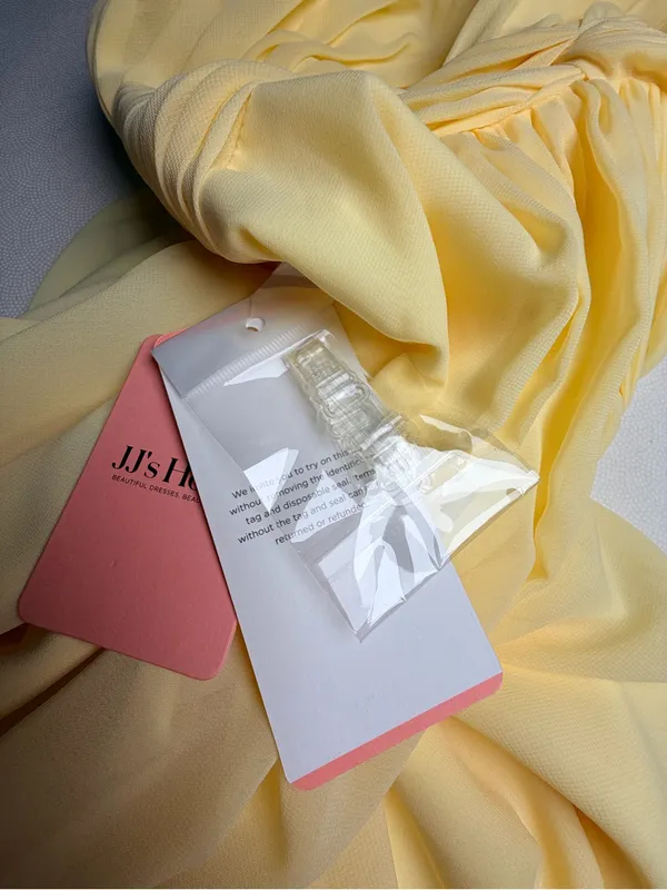 JJ’s House Daffodil Yellow One Shoulder Formal Maxi Dress Size 6 NWT Pleated - Image 7