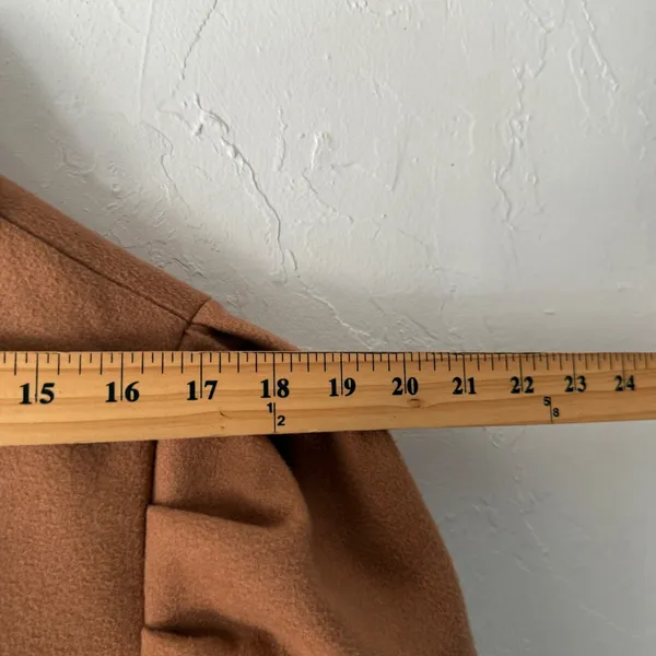 Ontwefth Tan Brown Belted Coat Womens Size S Puffy Sleeves Lined Long Preppy‎ - Image 7