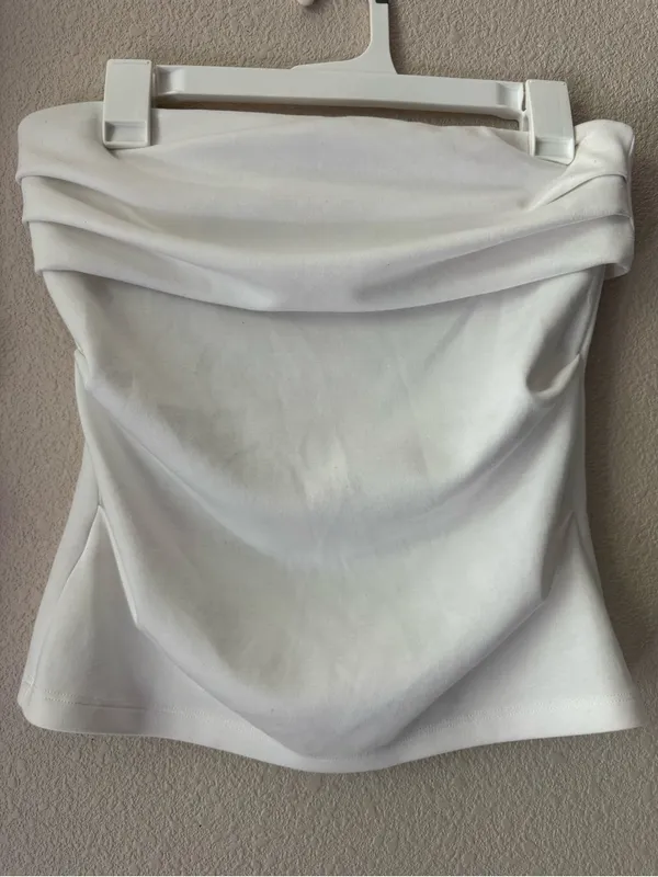 Emerson Lang White Strapless Tube Top - Clean Minimal Silhouette - Image 4
