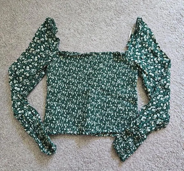 Reformation Pinto Top Smocked Green - Image 5