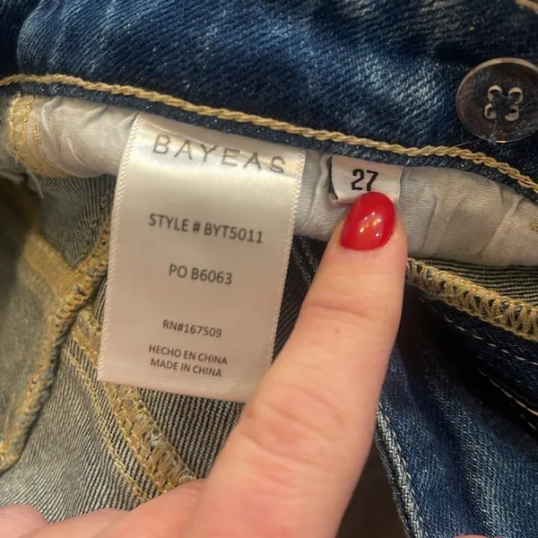 Bayeas Straight Leg Jeans Size 27 - Image 4
