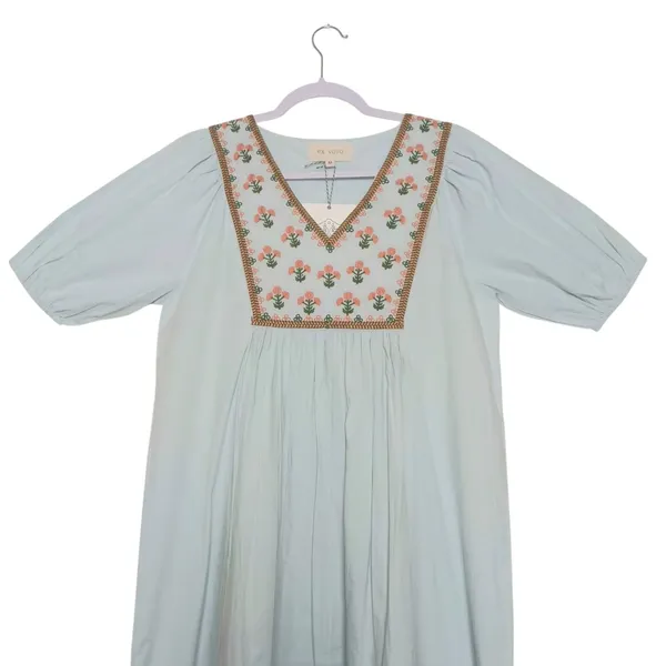 Ex Voto Embroidered Maxi Dress SMALL Hayes in Whispering Blue NEW NWT - Image 2