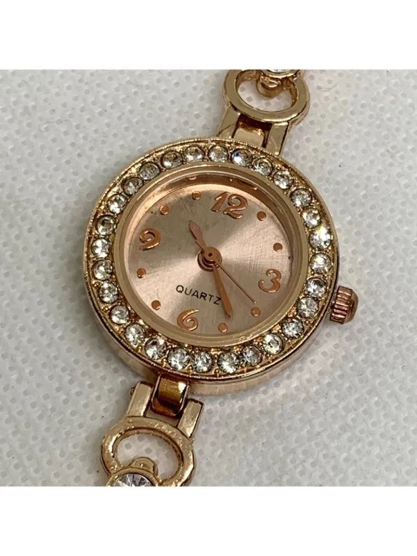 Blear women’s watch rose gold tone 24mm quartz rhinestones up to 7.5” running - Image 2