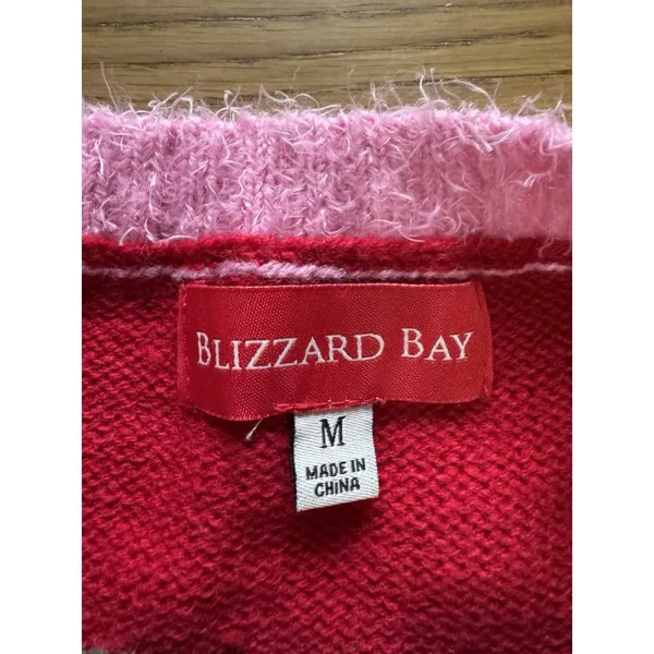 BLIZZARD BAY Women‎ Sz Medium Pink Flamingo Santa Ugly Christmas Sweater Holiday - Image 3